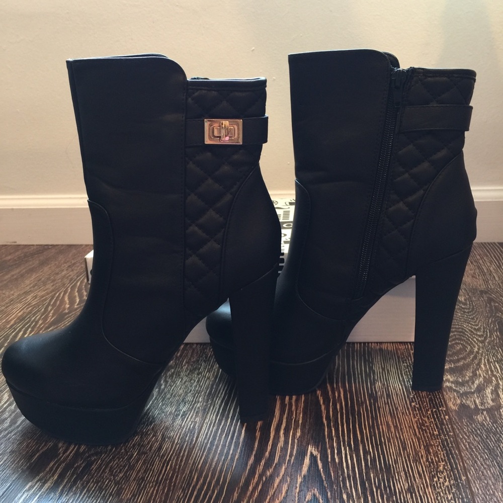 BAMBOO black heels boots size 9 - Picture 1 of 8